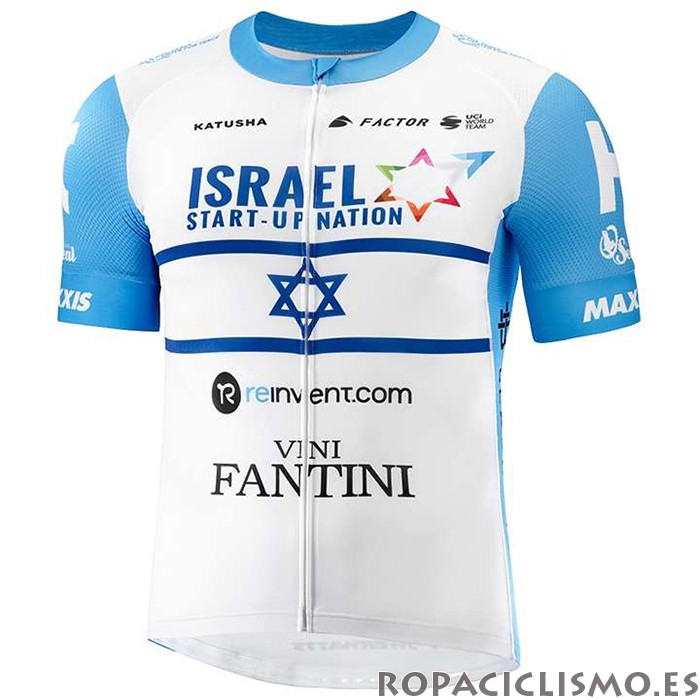 2020 Maillot Israel Cycling Academy Tirantes Mangas Cortas Campeon Israele